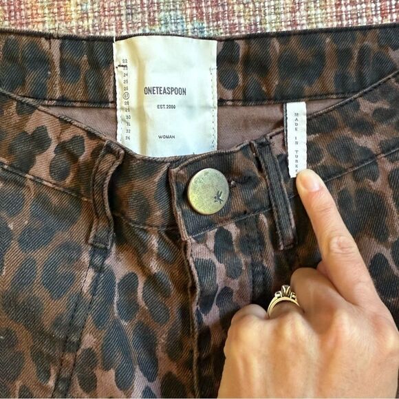 One Teaspoon Sinners Women’s 27 Leopard Print Barrel Harem Pants 100% Cotton - Picture 7 of 15